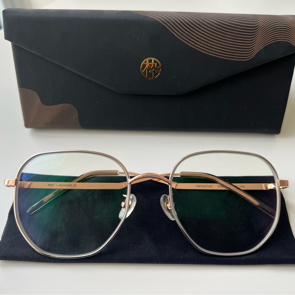 Mujosh eye glasses rose gold